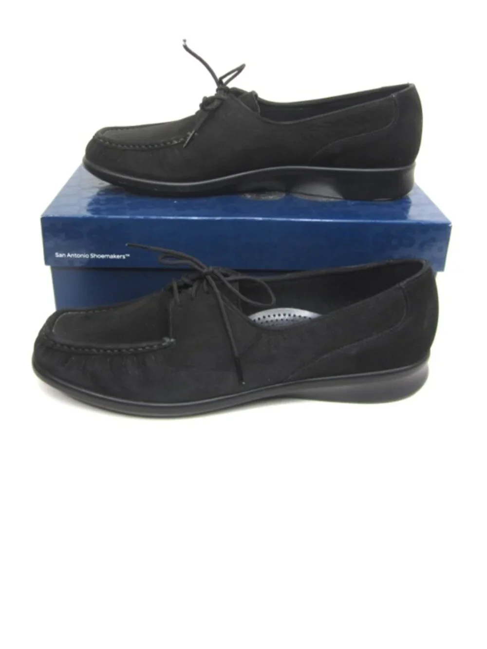 SAS Size 10.5 M Medium 10.5M Petra Charcoal Black Lace Up Nubuck Oxford Loafer